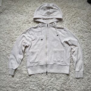 Bogner Cream Terry Cloth Zip Hoodie. SZ Med. Bogner branding throughout. UNIQUE